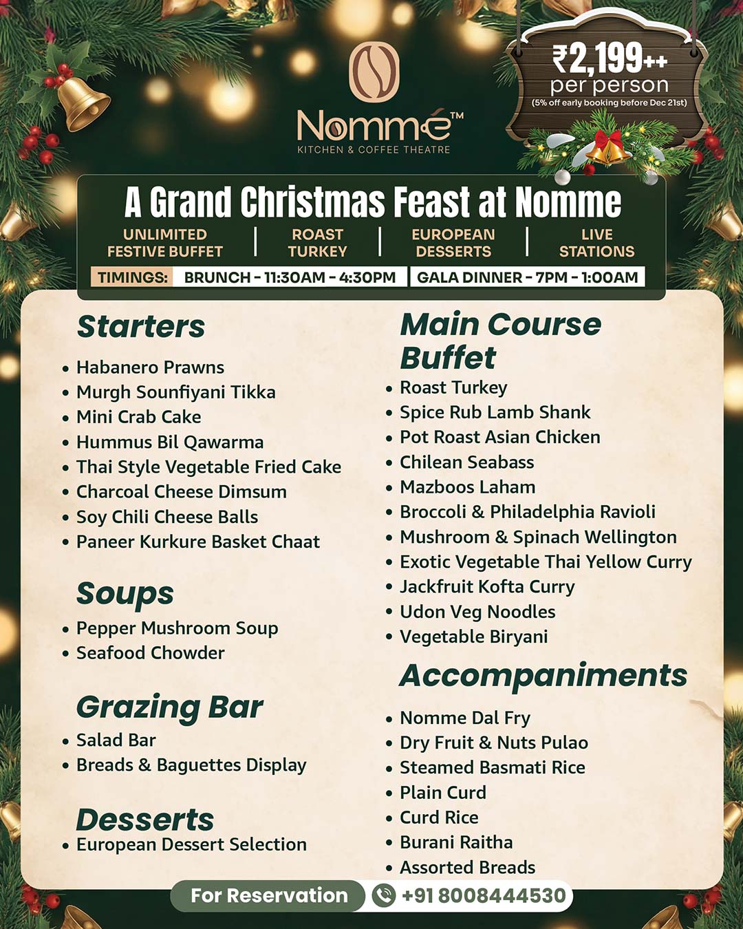 Nomme Kitchen & Coffee Theatre Instagram design by Himanshu Narwaria