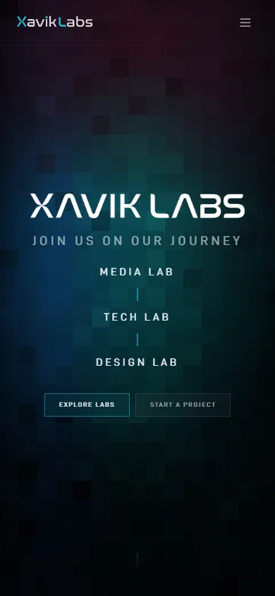 Xavik Labs mobile view